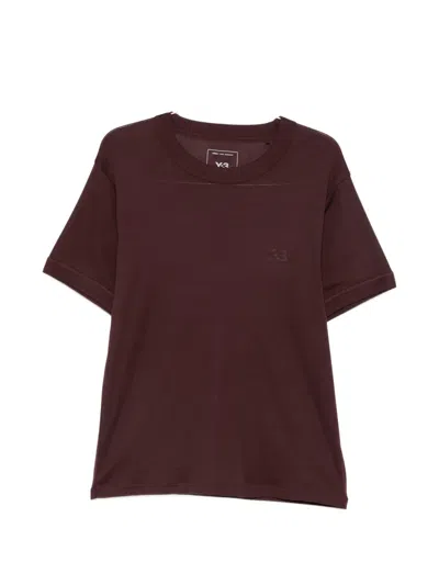 Y-3 Logo-print Slim-fit T-shirt In Red