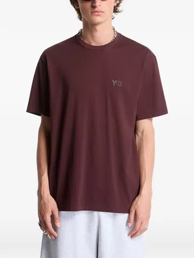 Y-3 Logo-print T-shirt In Brown