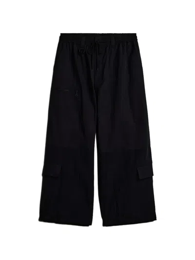 Y-3 Logo-print Wide-leg Cargo Pants In Black