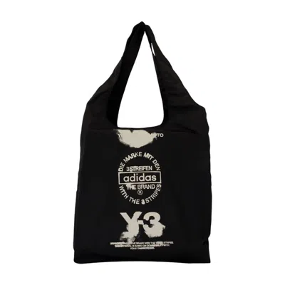 Y-3 Logo-printed Synthetic Tote Bag In Black