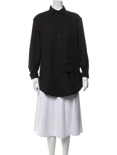 Pre-owned Y-3 Long Sleeve Button-up Top In Black