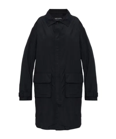 Y-3 Long Sleeved Coat In Black