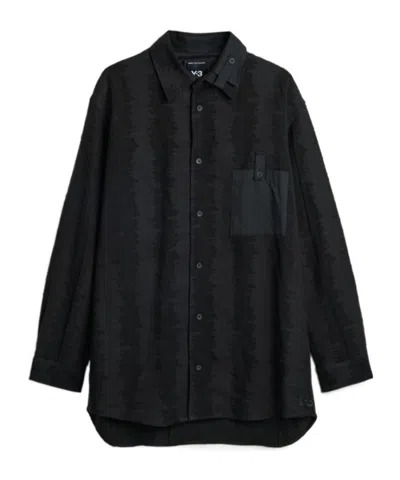 Y-3 Long-sleeve Shirt With Decorative Stitching In Black