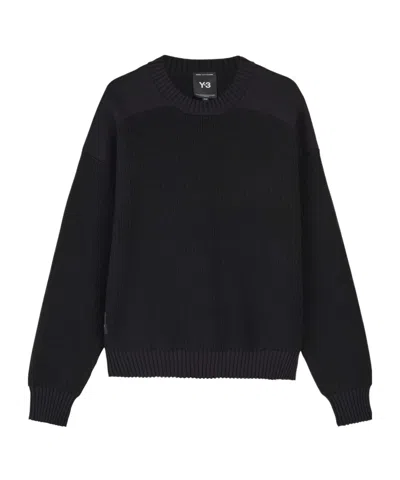 Y-3 Loosefitting Crewneck Knit Sweater In Black