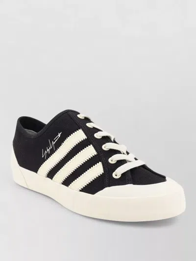 Y-3 Low Top Lace Up Canvas Sneakers In Black