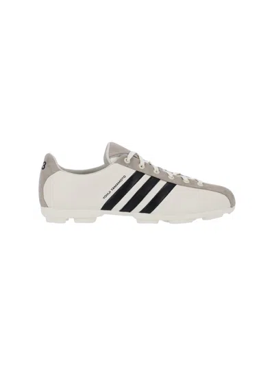 Y-3 Low-top Sneakers With Three-stripe Detail In White