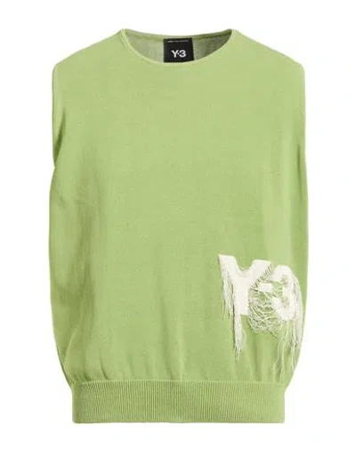 Y-3 Man Sweater Lime Green Size L Organic Cotton, Polyamide
