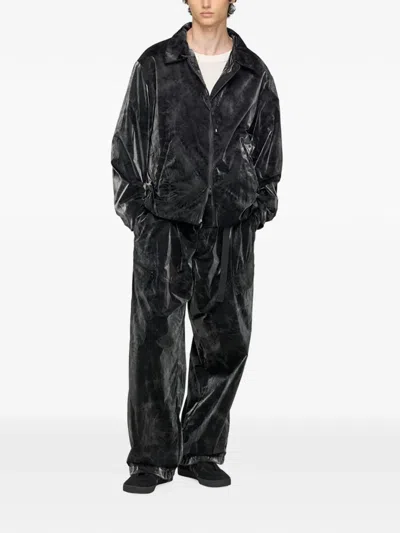 Y-3 Marble-print Buckle-detail Jacket In Black
