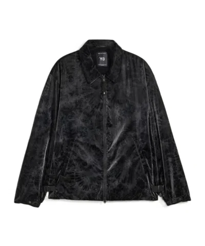 Y-3 Marble-print Buckle-detail Jacket In Black