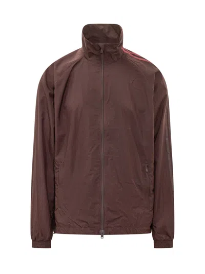 Y-3 Men Maroon Solid Mock Collar Jacket In Brown