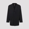 Y-3 Black Pinstripe Refined Wool Chore Blazer In Black