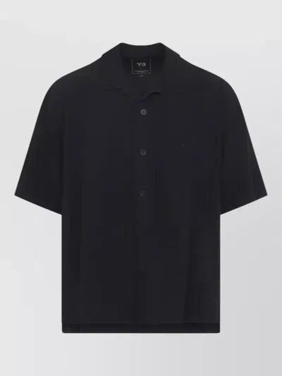 Y-3 Mens Woven Short Sleeve Shirt In Black