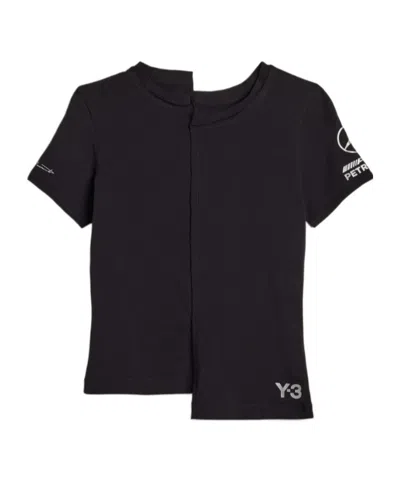 Y-3 Mercedes Amg Petronas Asymmetric T-shirt In Black