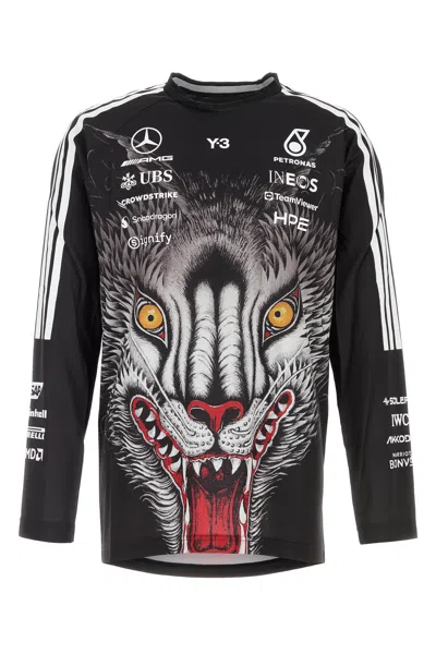 Y3 Mercedes T-shirt Y-3 X Mercedes In Jersey Tecnico Nero Uomo