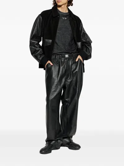Y-3 Mercedes-amg Petronas Leather Trousers In Black