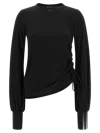 Y-3 Merino Wool With Side Drawstring Long-sleeve T-shirt In Black