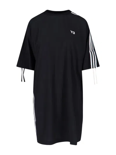 Y-3 Stripe Sleeve Dress In Black