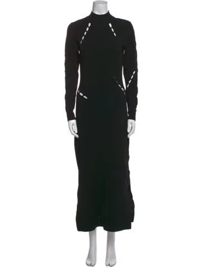 Pre-owned Y-3 Mock Neck Long Dress In Black