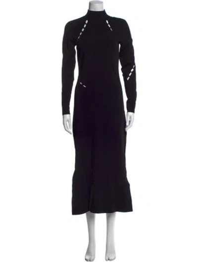 Pre-owned Y-3 Mock Neck Long Dress In Black