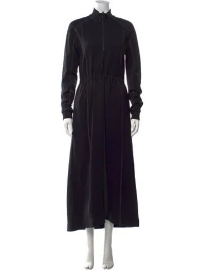 Pre-owned Y-3 Mock Neck Long Dress In Black