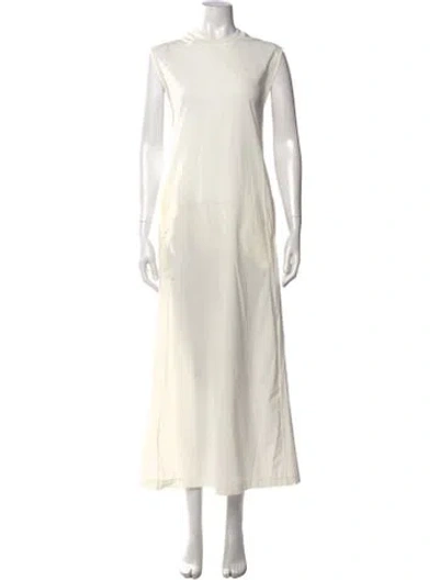 Pre-owned Y-3 Mock Neck Long Dress In Neutral