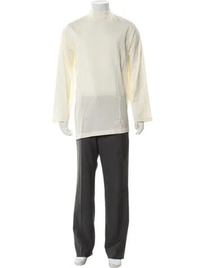 Pre-owned Y-3 Mock Neck Long Sleeve Henley In Neutral