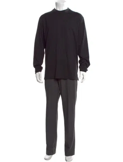 Pre-owned Y-3 Mock Neck Long Sleeve Pullover In Black