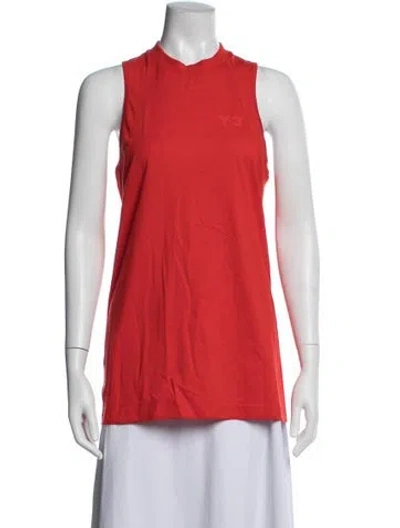 Pre-owned Y-3 Mock Neck Sleeveless Top In Red