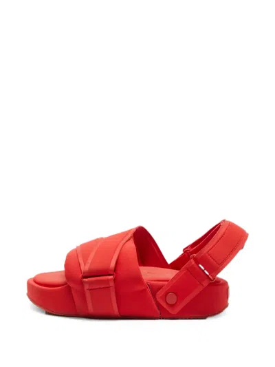 Pre-owned Y-3 Neoprene Slingback Sandals In Red