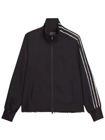 Y-3 Neutrals Uniform Raw Three Stripes Polyester Sweatshirt In Black