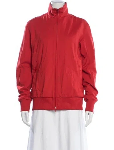 Pre-owned Y-3 Nylon Bomber Jacket In Red