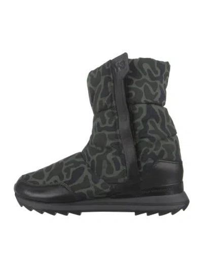 Pre-owned Y-3 Nylon Printed Boots In Green
