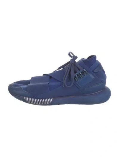 Pre-owned Y-3 Nylon Sneakers In Blue