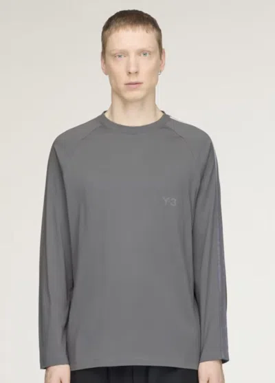 Y-3 Oversized Long Sleeve Sweatshirt In Grefiv