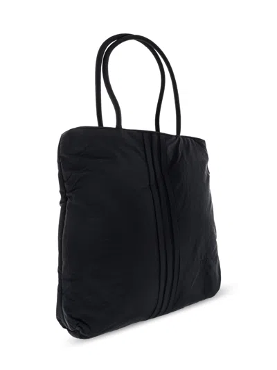 Y-3 Padded Striped Logo Tote Bag In Black