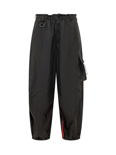 Y-3 Paint-effect Graphic Trousers In Black