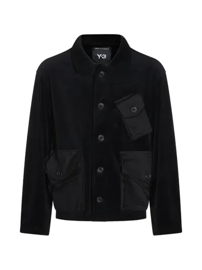 Y-3 Panelled Multi-pocket Shirt Jacket In Black