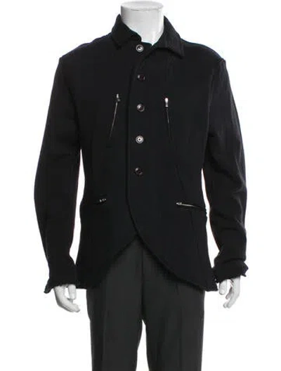 Pre-owned Y-3 Peacoat In Black