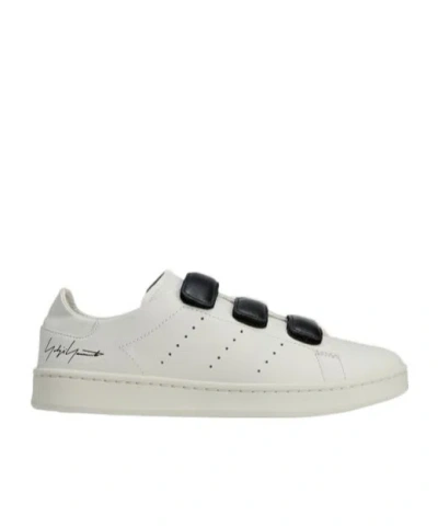 Y-3 Perforated Detailed Round Toe Sneakers In White
