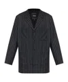 Y-3 Striped-pattern Buttoned Jacket In Black