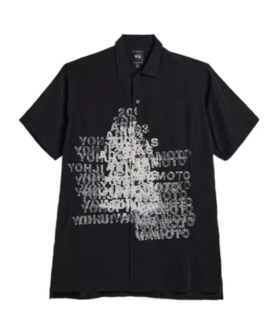 Y-3 Placed Graphic Short Sleeve Long Shirt In Black