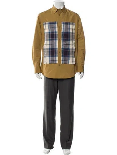 Pre-owned Y-3 Plaid Print Long Sleeve Shirt In Yellow