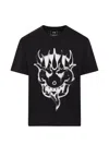 Y-3 Cotton Crew Neck Graphic Print T-shirt In Black