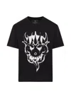 Y-3 Cotton Crew Neck Graphic Print T-shirt In Black
