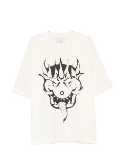 Y-3 Printed Cotton T-shirt In White