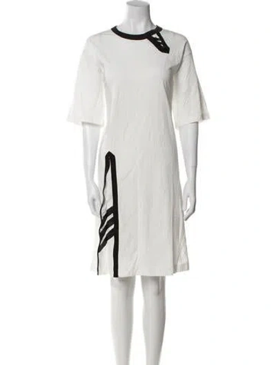 Pre-owned Y-3 Printed Knee-length Dress In White