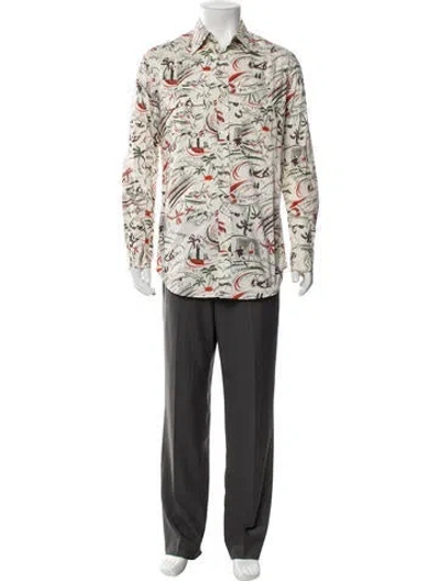 Pre-owned Y-3 Printed Long Sleeve Shirt In Green