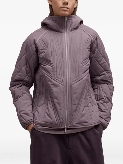 Y-3 Quilted Hooded Jacket In Purple