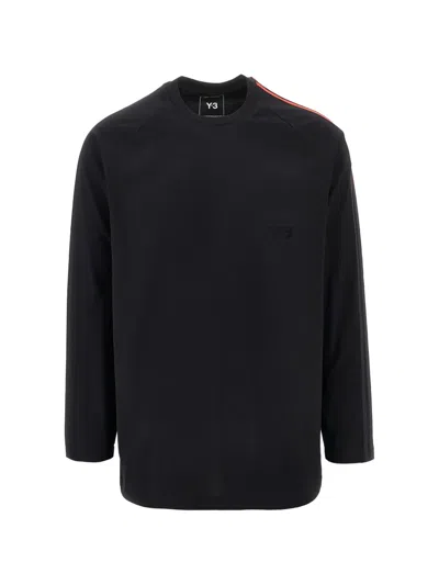 Y-3 Raglan-sleeve Side-stripe T-shirt In Black