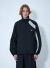 Y-3 Casual Black Jacket With Light Grey Diagonal Stripe In Black